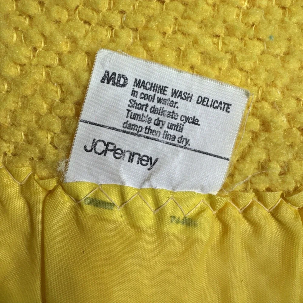 Vintage JC Penney Fashion Manor Yellow Blanket Satin‎ Trim  64